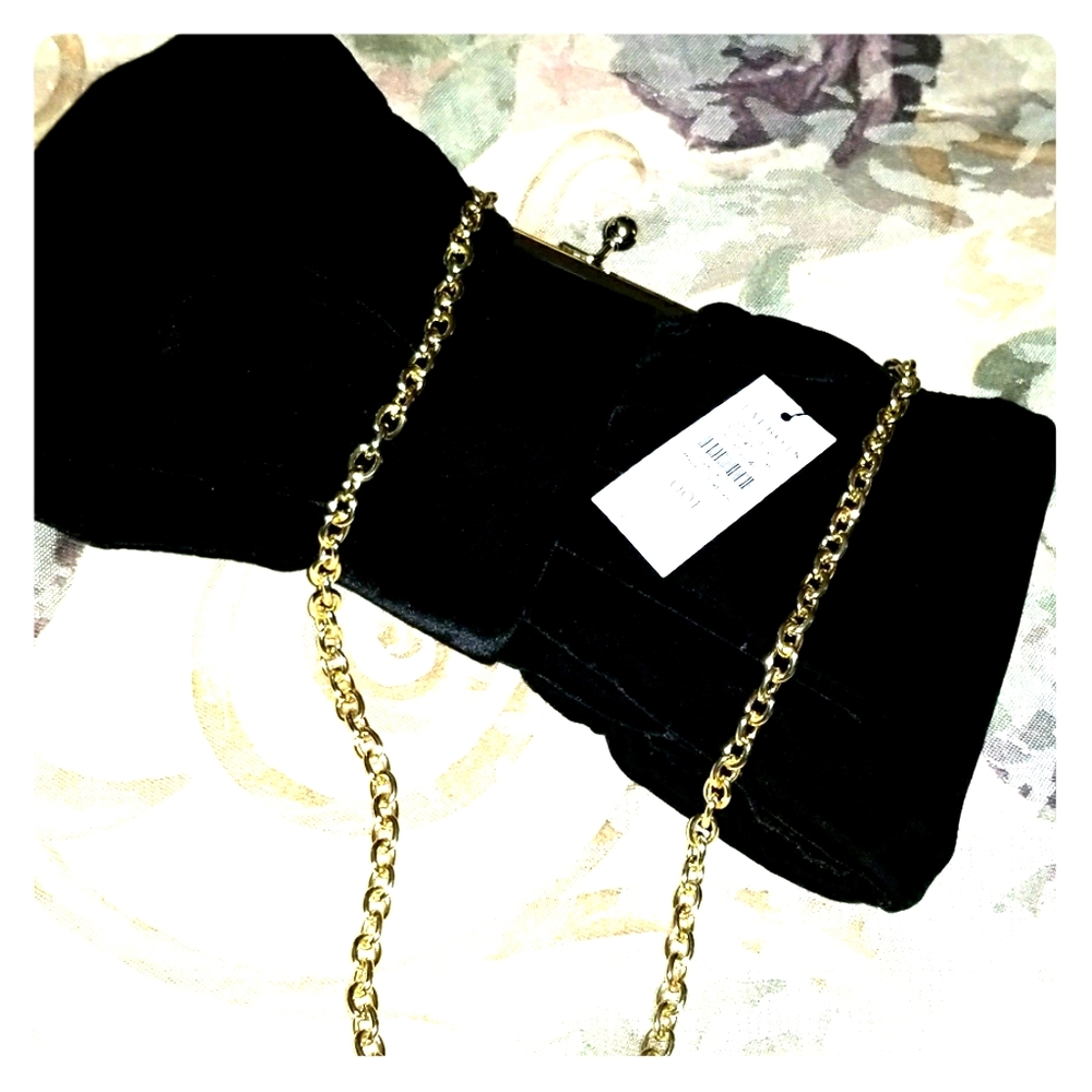 BLACK VELVET CLUTCH NEW W/ TAG